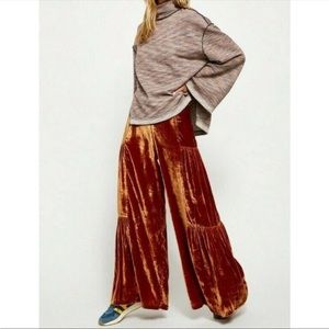 Free People Cinaber Velvet Palazzo Pants